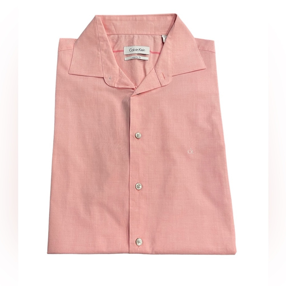 Calvin Klein Long Sleeve Shirt Pink regular fit Size - 16 1/2   32/33